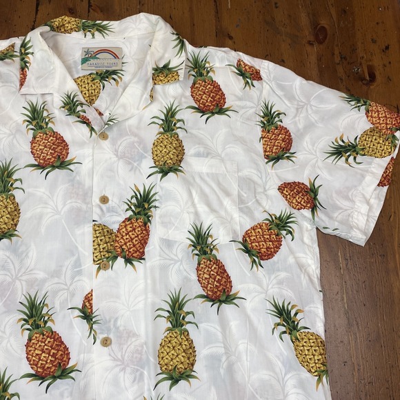 Paradise Found Hawaiian Pineapple Shirt Men's XL Honolulu Hawaii Beach Tropical - Picture 1 of 6